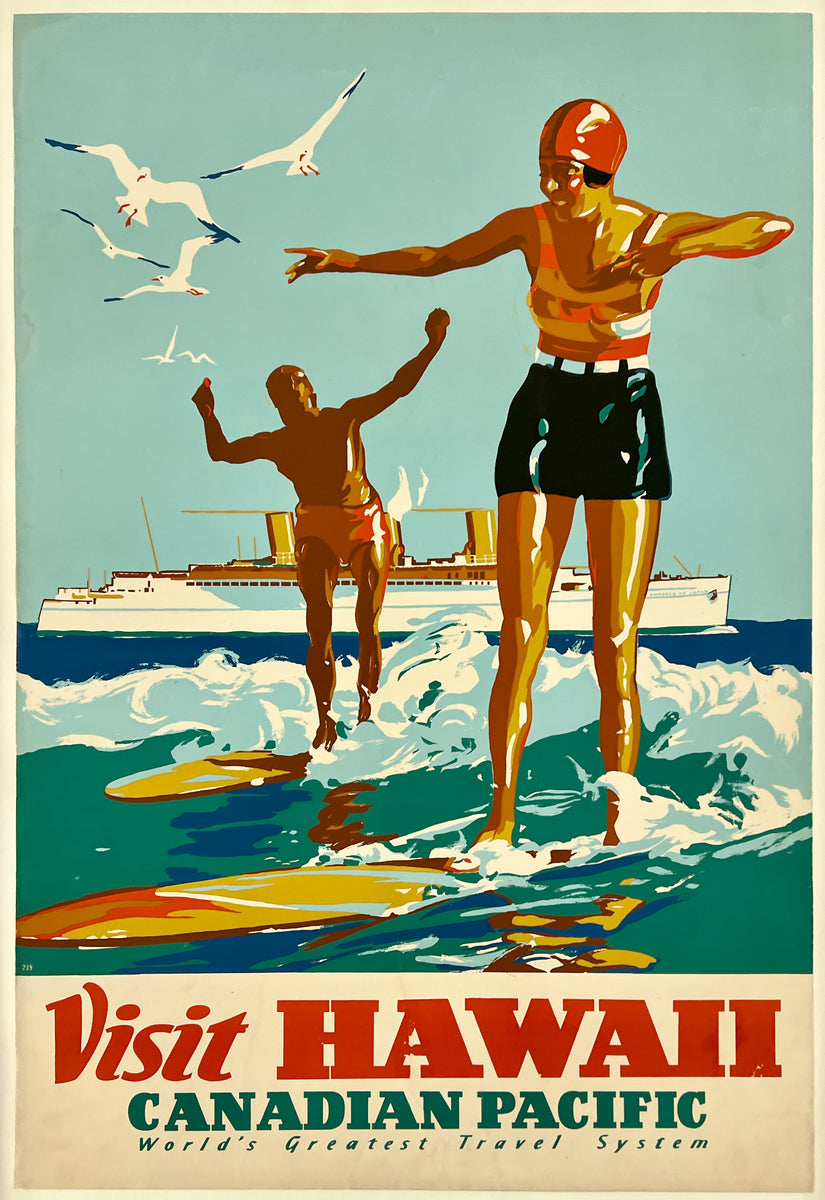Original Vintage Poster LAKE LOUISE IN THE CANADIAN ROCKIES