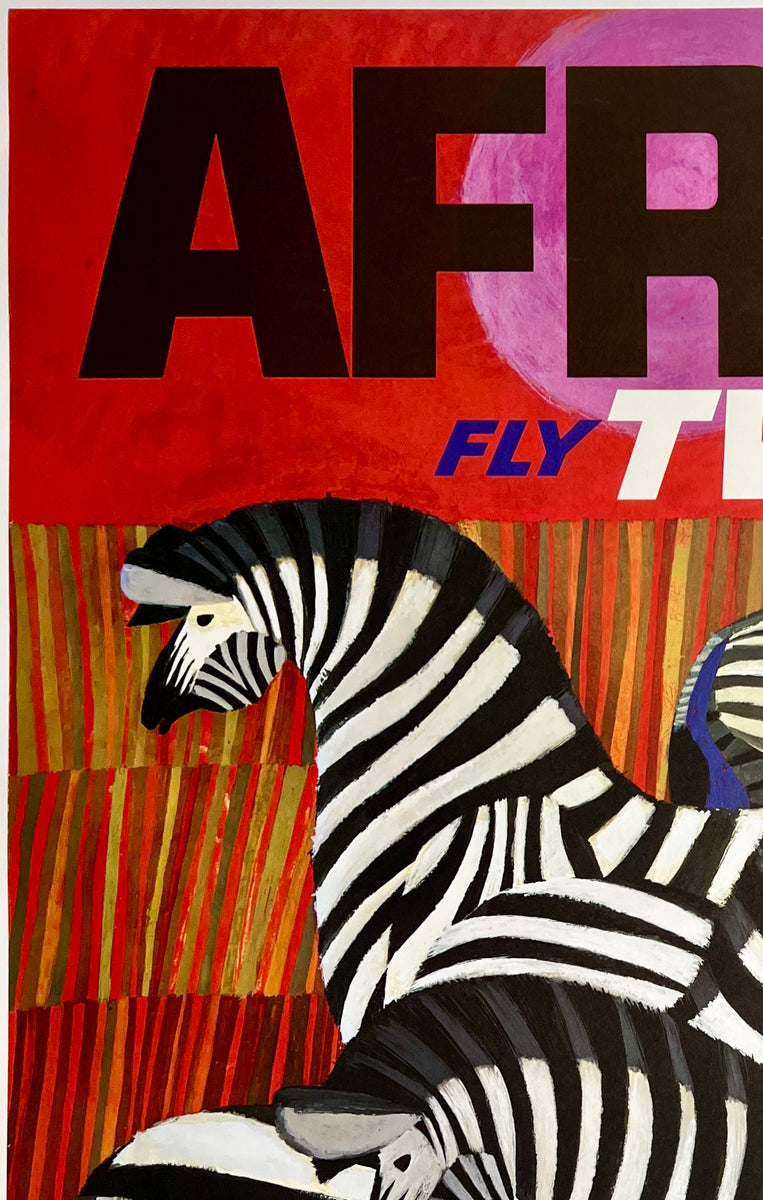 Original Vintage Poster AFRICA - FLY TWA - David Klein – CHICAGO