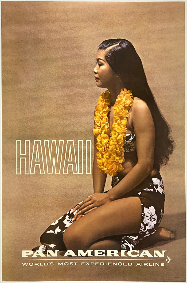 Original Vintage Poster HAWAII - PAN AM - WORLD'S MOST EXPERIENCED
