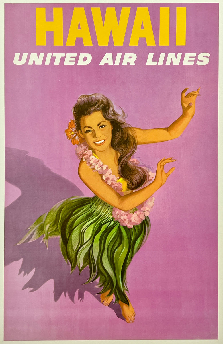 HAWAII UNITED AIR LINES ポスター 60s Original Vintage Poster HAWAII - UNITED AIR LINES – CHICAGO