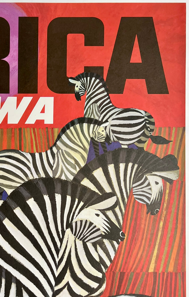 Original Vintage Poster AFRICA - FLY TWA - David Klein – CHICAGO