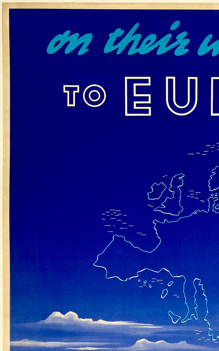 KLM Poster ROYAL DUTCH AIRLINES - ON THEIR WAY TO EUROPE – CHICAGO
