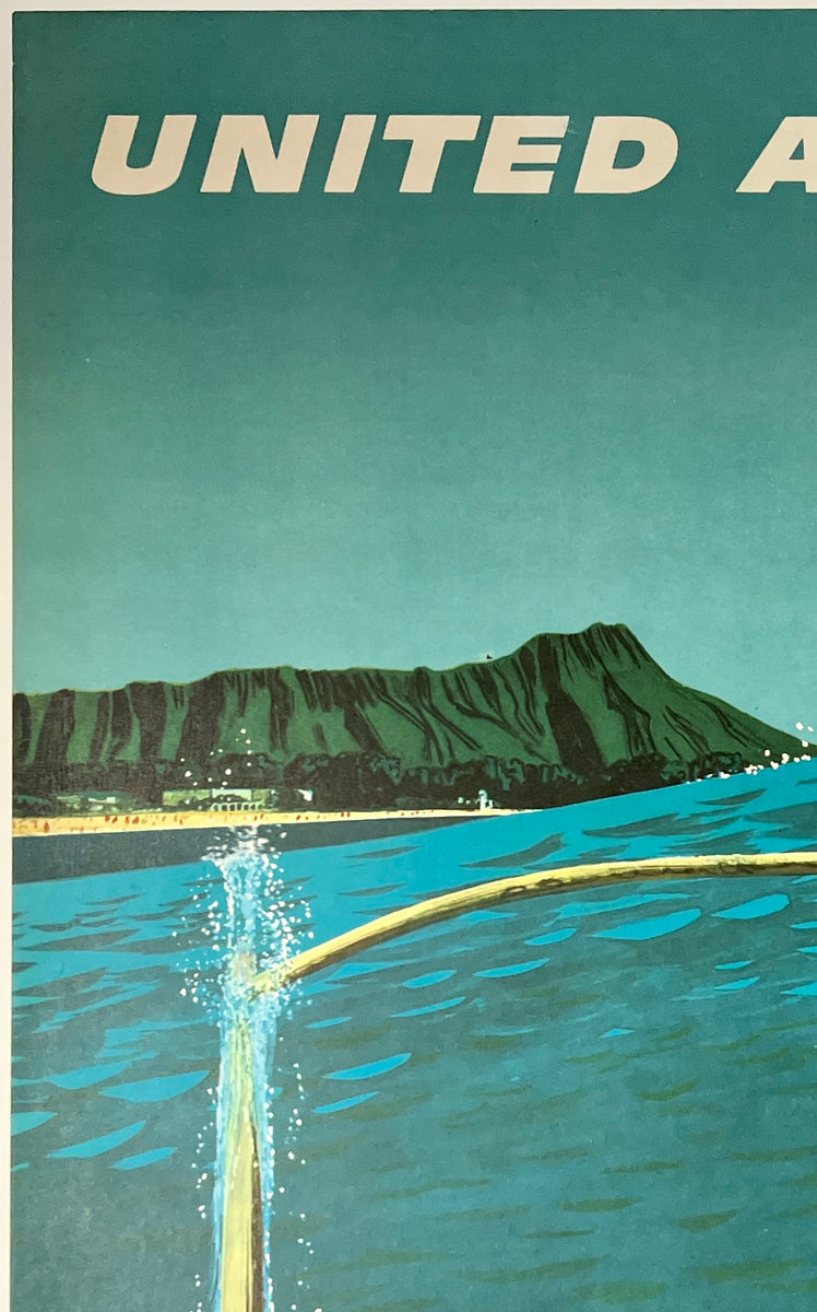 Original Vintage Poster UNITED AIR LINES - HAWAII – CHICAGO