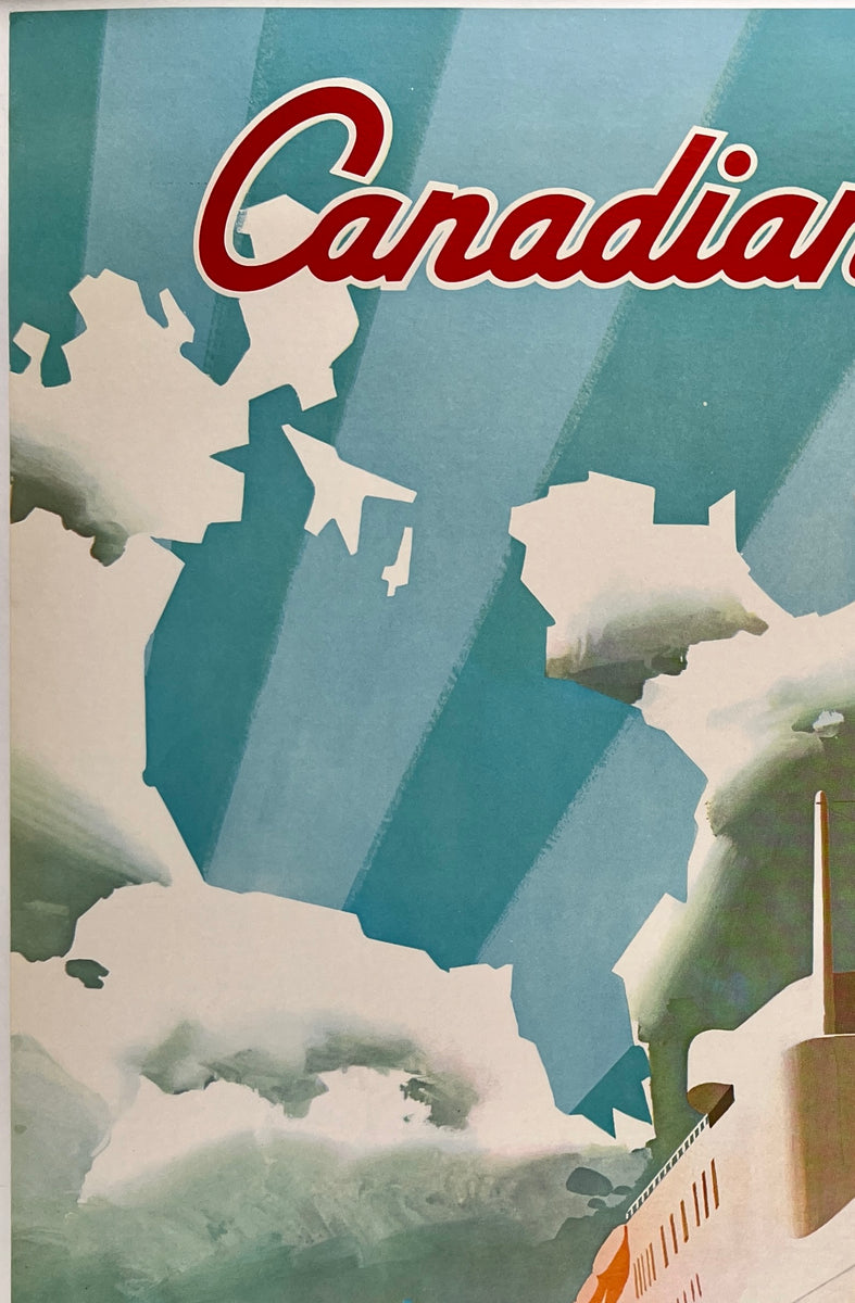 Canadian Fly Fishing Vintage Style 1930s Vintage Travel Poster -  Canada