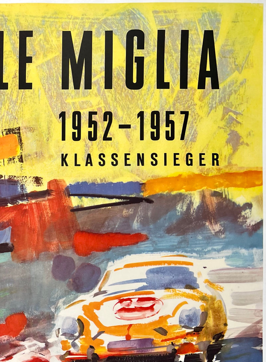 Original Vintage Poster PORSCHE - XXIV MILLE MIGLIA - 1952-1957