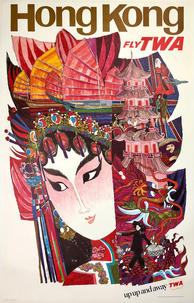 David TWAハワイアン販ビンテージ オリジナルポスター David Klein TWA