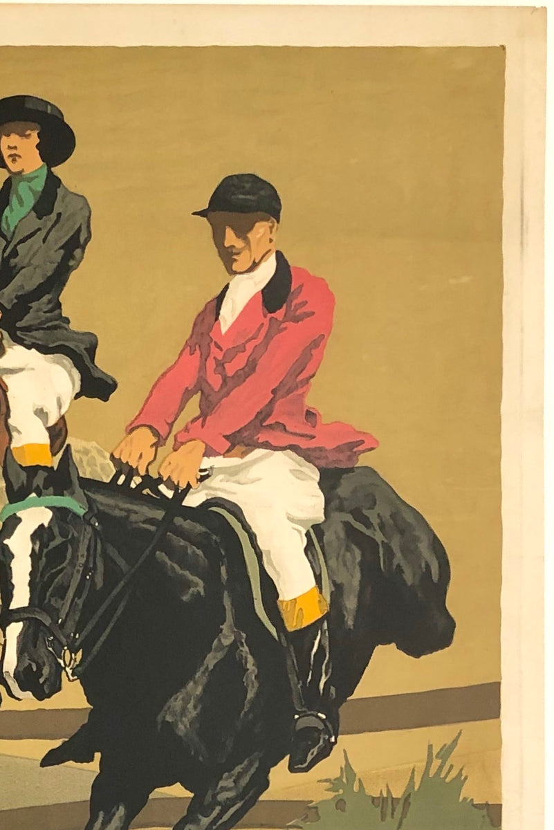 Original Vintage Poster THE HUNT ALONG THE NORTH SHORE LINE