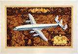Original vintage Air France - 'Super Constellation' - Lockheed L-1049-C linen backed airline travel and tourism poster by artist Lucien Boucher, printed by Perceval, Paris circa 1953.
