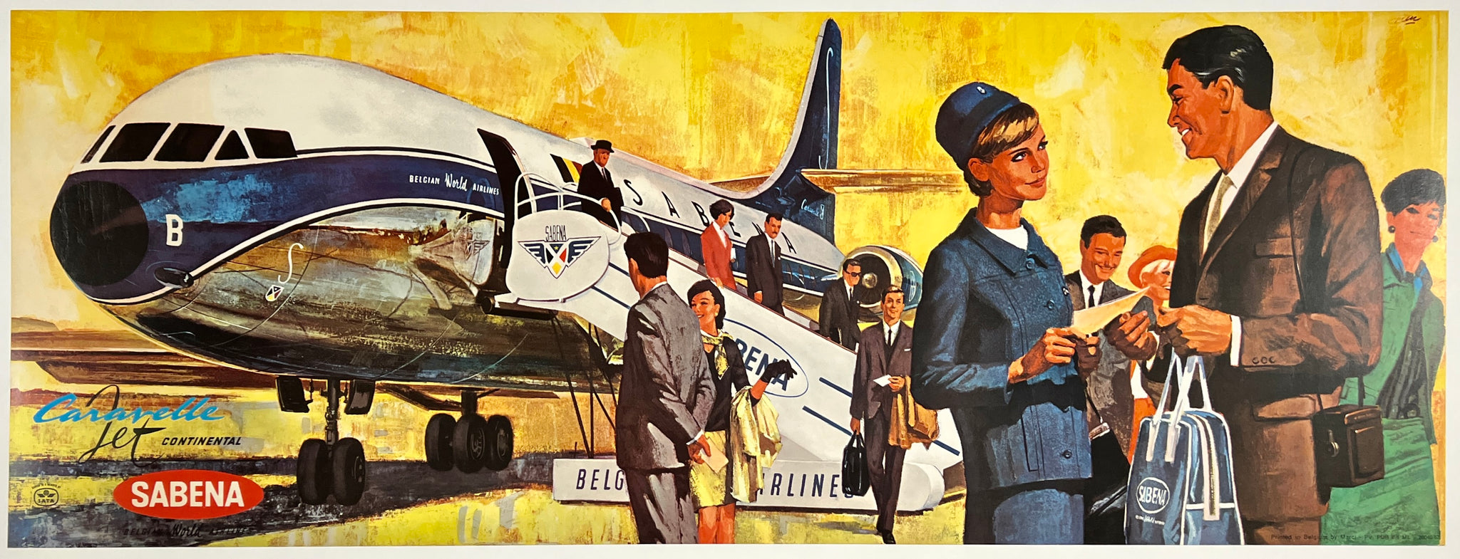 SABENA Poster CARAVELLE JET CONTINENTAL – CHICAGO VINTAGE POSTERS