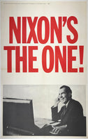 Original NIXON'S THE ONE! linen backed American USA political campaign propaganda poster circa 1968.