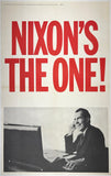 Original NIXON'S THE ONE! linen backed American USA political campaign propaganda poster circa 1968.