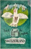 Original vintage Switzerland Back to Nature linen backed Swiss travel and tourism poster plakat affiche circa 1962.