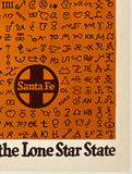 SANTA FE RAILROAD - TEXAS - FAMOUS BRANDS OF THE LONE STAR STATE