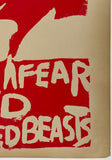 LEAVE THE FEAR OF RED TO HORNED BEASTS Vietnam War Protest Poster