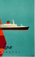SS FRANCE - FRENCH LINE - CIE. GLE. TRANSATLANTIQUE - NEW YORK / HAVRE