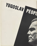 A black and white graphic poster or print featuring the word 'YUGOSLAV' in large bold letters on an off-white background, with a large black diagonal block containing the partial text 'PEOPLE' and a side profile portrait on the right.