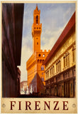 Vintage-style poster of a tall tower in Firenze with 'FIRENZE' text at the bottom.