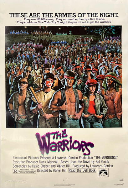 Authentic original vintage Warriors linen backed one sheet movie poster circa 1979.