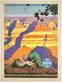 Original vintage Santa Fe Railroad - Grand Canyon linen backed Southwestern America railway travel and tourism poster by artist Oscar M. Bryn, circa 1949.