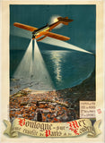 Rare authentic original vintage BOULOGNE-SUR-MER linen backed railway travel and France tourism poster plakat affiche printed circa 1930.