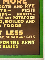EAT MORE CORN, OATS AND RYE PRODUCTS - FISH AND POULTRY - World War I - U.S. Food Administration