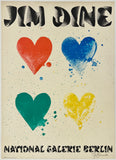 Original vintage JIM DINE - FOUR HEARTS - NATIONAL GALERIE BERLIN linen backed art poster plakat affiche printed circa 1971.