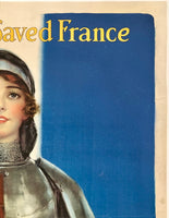 JOAN OF ARC SAVED FRANCE - SAVE YOUR COUNTRY - BUY WAR SAVINGS STAMPS - 30.5" x 40"