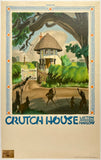Rare authentic original vintage CRUTCH HOUSE - LATTON-HARLOW - LONDON TRANSPORT linen backed British railway travel and tourism poster plakat affiche by artist Frank Herrick circa 1930s.
