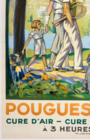 POUGUES-LES-EAUX French Railroad Travel Spa Poster