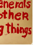 PEACE IS NOT HEALTHY FOR GENERALS AND OTHER KILLING THINGS Anti-Vietnam War Protest Poster