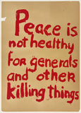 Authentic original vintage LEAVE THE FEAR OF RED TO HORNED BEASTS anti-Vietnam War protest propaganda poster circa 1970.
