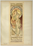 Art Nouveau poster for 'La Samaritaine' with decorative elements and a woman's portrait.