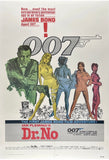 Original vintage James Bond 007 in Dr. No linen backed one sheet movie poster featuring Sean Connery and based on the novel by Ian Fleming, circa 1980.