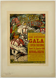 Vintage poster for a gala event at the Opéra National with a horse and rider illustration.