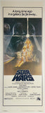Vintage 'Star Wars' movie poster with text and characters from the film.