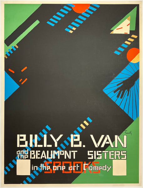 Original vintage Billy B. Van And The Beaumont Sisters linen backed silkscreen poster plakat affiche by artist Iannelli circa 1968.