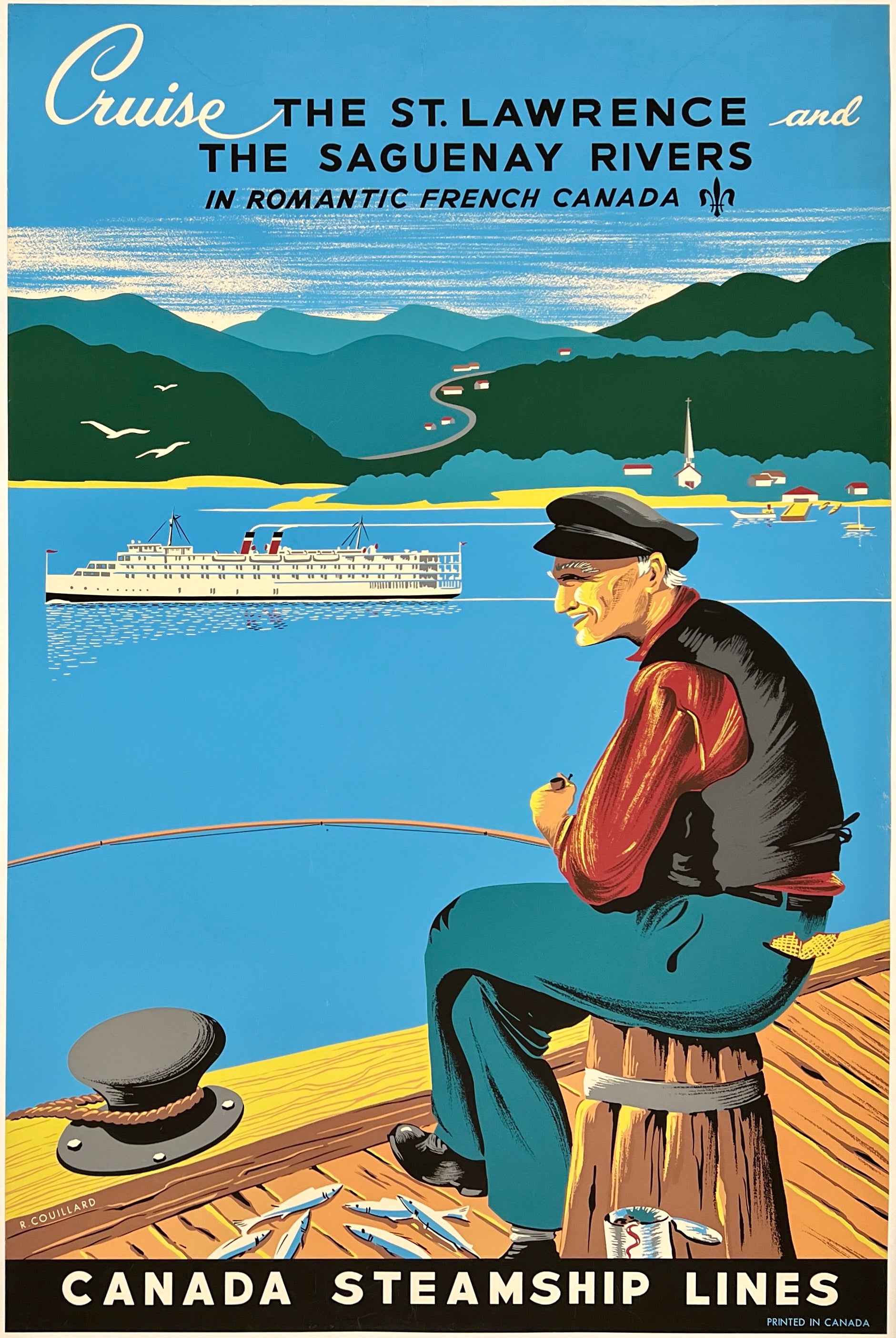 CANADA STEAMSHIP LINES Poster THE ST. LAWRENCE AND SANGUENAY