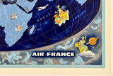 AIR FRANCE Planisphere 1962