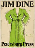 Original vintage JIM DINE - GREEN ROBE - PETERSBURG PRESS linen backed art exhibition poster plakat affiche printed circa 1971.
