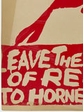 LEAVE THE FEAR OF RED TO HORNED BEASTS Vietnam War Protest Poster