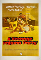 Original vintage A TEENAGE PAJAMA PARTY - WHERE TEENAGE FANTASIES COME TO LIFE... adults only erotic X-rated erotica linen backed one sheet movie poster circa 1977.