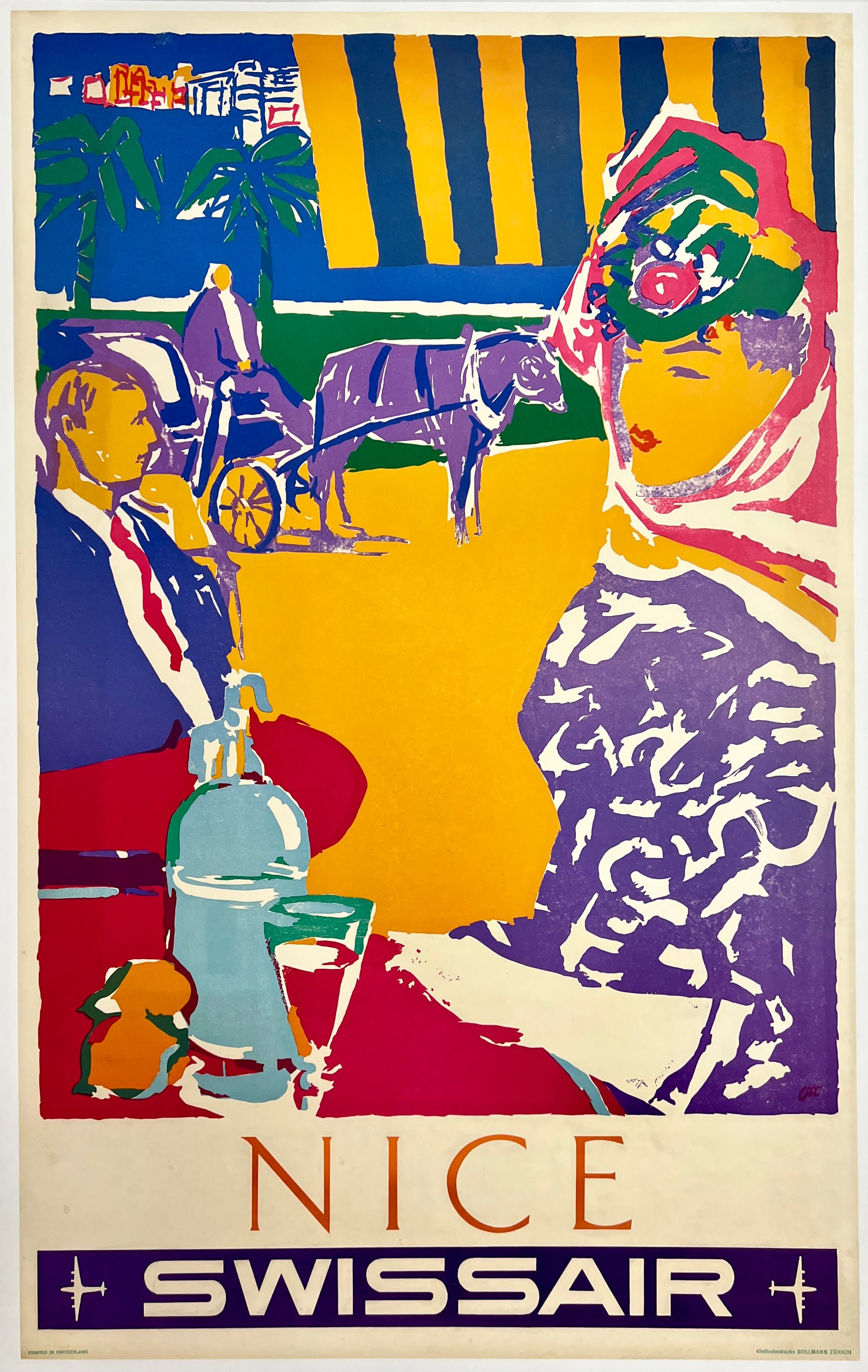 SWISSAIR Poster NICE – CHICAGO VINTAGE POSTERS