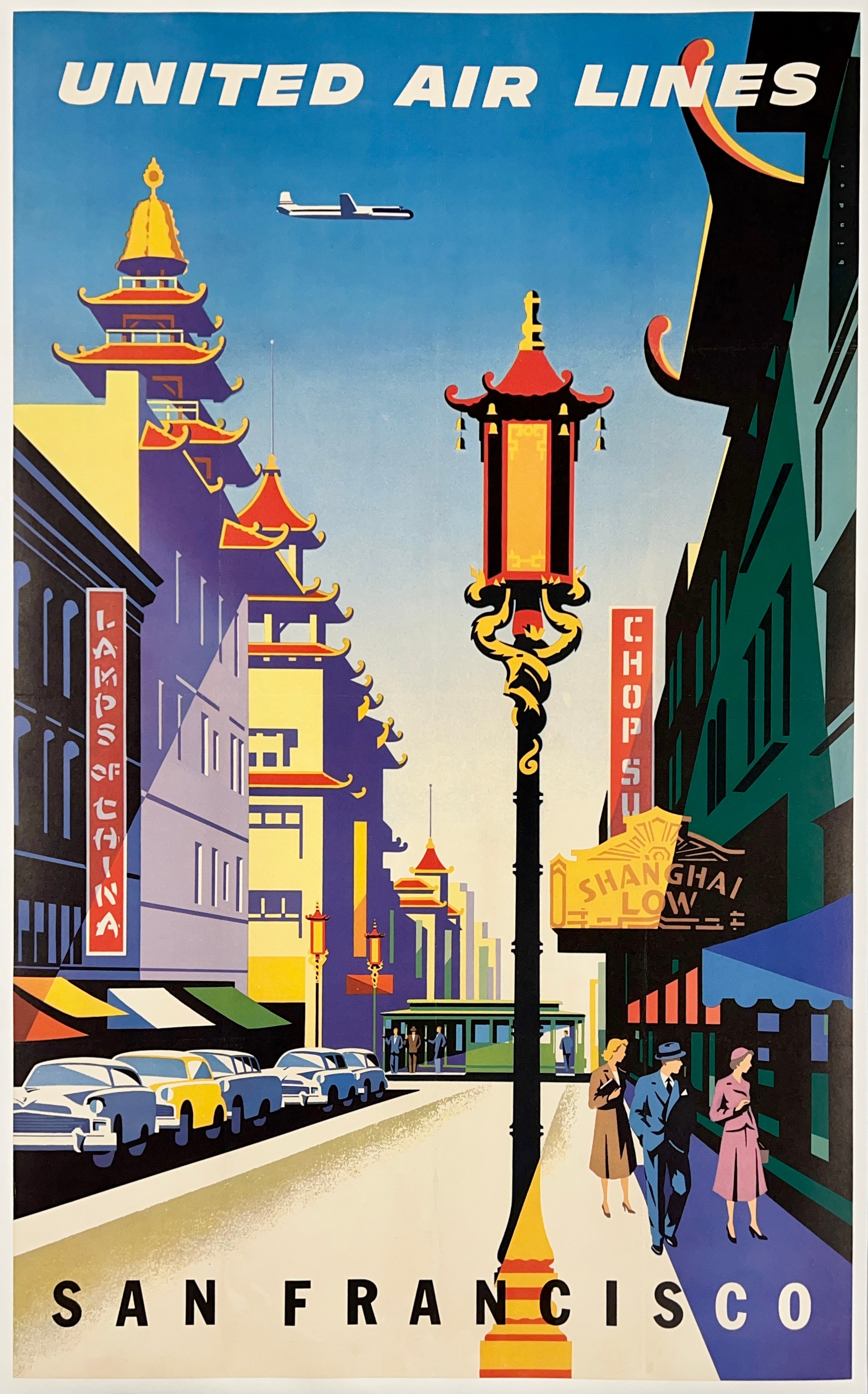 ユナイテッド航空ビンテージ オリジナルポスター United Airlines United Airlines Plane Original Vintage Wall Art Home Decor