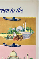 FLY BY CLIPPER TO THE NEAR EAST, INDIA & PAKISTAN, ORIENT - PAN AMERICAN WORLD AIRWAYS - PAN AM