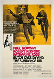 Original vintage Butch Cassidy & The Sundance Kid linen backed Style B one sheet 1 sh movie poster featuring Paul Newman and Robert Redford, circa 1969.