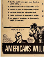 HITLER WANTS US TO BELIEVE...AMERICANS WILL NOT BE FOOLED!