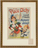 Original vintage A La Place Clichy French art nouveau poster from the Maitres de L'Affiche book by artist Rene Pean, circa 1897. This poster is plate number 191.