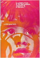 Original vintage Chicago Field Museum A Child Goes Forth 1971 linen backed silkscreen museum exhibit poster plakat affiche.