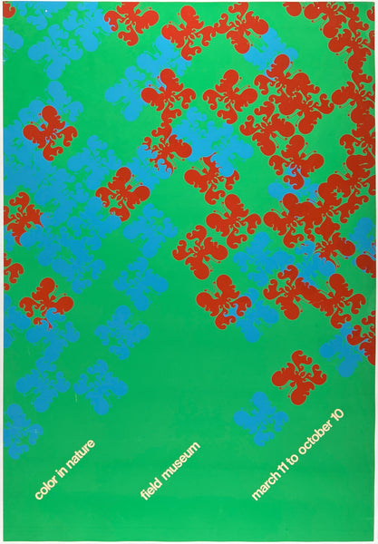 Original vintage Chicago Field Museum Color in Nature 1971 silkscreen museum exhibit poster plakat affiche.