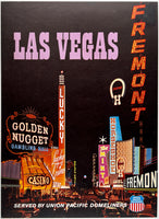 Original vintage Las Vegas Served by Union Pacific Domeliners linen backed railway affiche poster plakat circa 1950s.